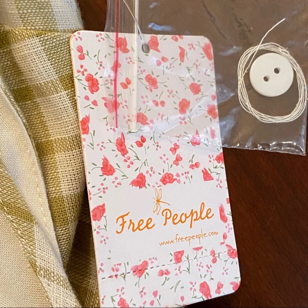 Free People Nodia Gingham Wrap Dress Size 10 - Picture 7 of 9